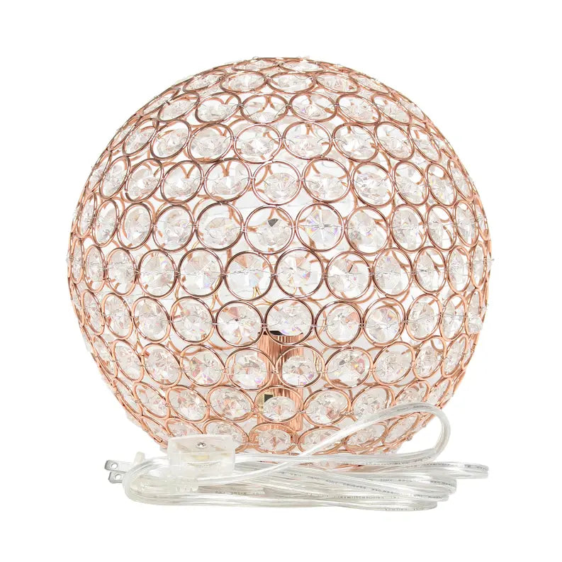Lalia Home Elipse Medium Contemporary Metal Crystal Round Sphere Glamourous Orb Table Lamp All The Rages, Inc.