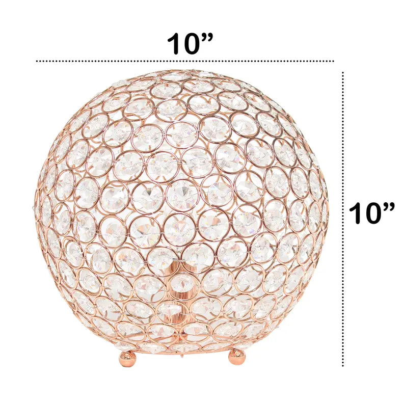 Lalia Home Elipse Medium Contemporary Metal Crystal Round Sphere Glamourous Orb Table Lamp All The Rages, Inc.