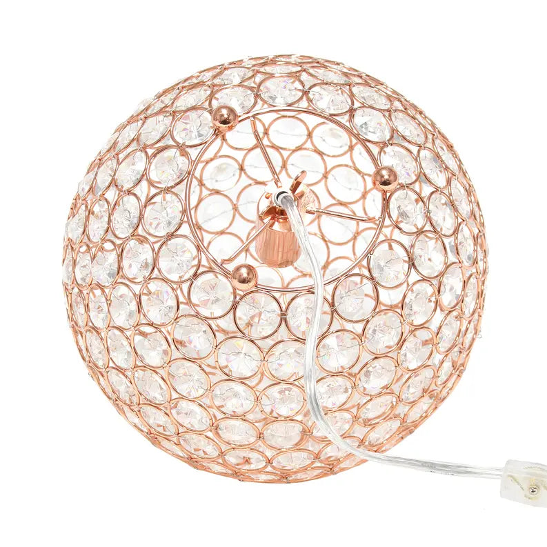 Lalia Home Elipse Medium Contemporary Metal Crystal Round Sphere Glamourous Orb Table Lamp All The Rages, Inc.
