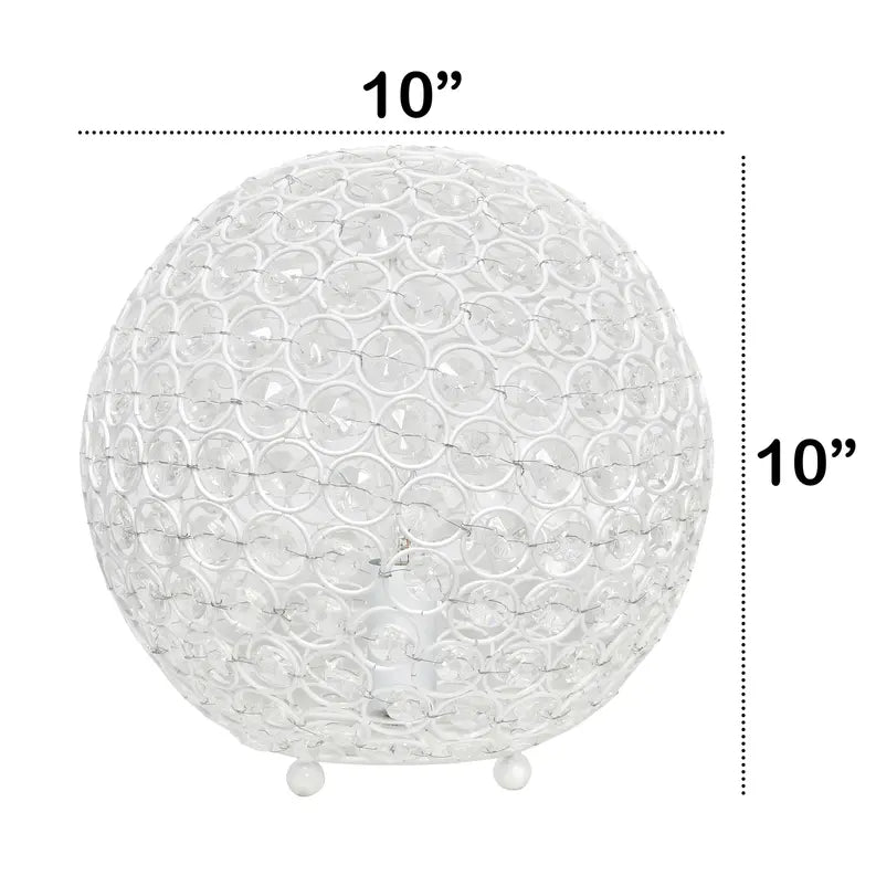 Lalia Home Elipse Medium Contemporary Metal Crystal Round Sphere Glamourous Orb Table Lamp All The Rages, Inc.