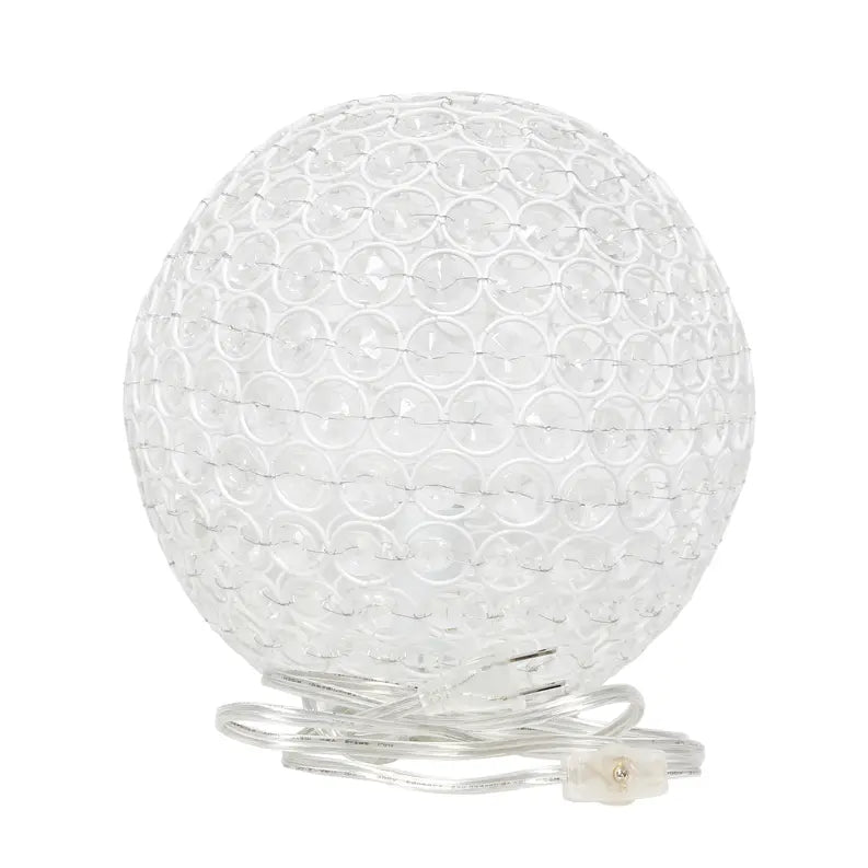Lalia Home Elipse Medium Contemporary Metal Crystal Round Sphere Glamourous Orb Table Lamp All The Rages, Inc.