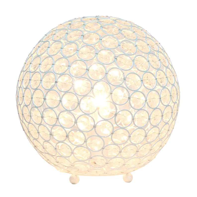 Lalia Home Elipse Medium Contemporary Metal Crystal Round Sphere Glamourous Orb Table Lamp All The Rages, Inc.