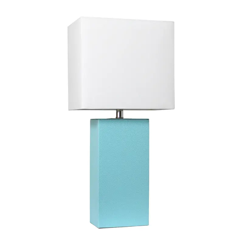 Lalia Home Lexington Leather Base Modern Home Decor Bedside Table Lamp All The Rages, Inc.