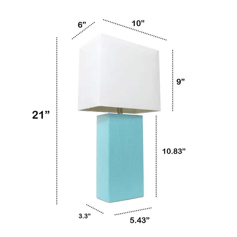 Lalia Home Lexington Leather Base Modern Home Decor Bedside Table Lamp All The Rages, Inc.