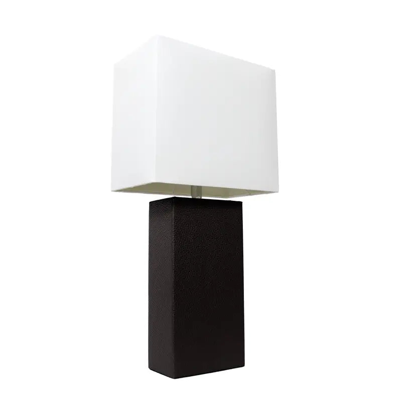 Lalia Home Lexington Leather Base Modern Home Decor Bedside Table Lamp All The Rages, Inc.