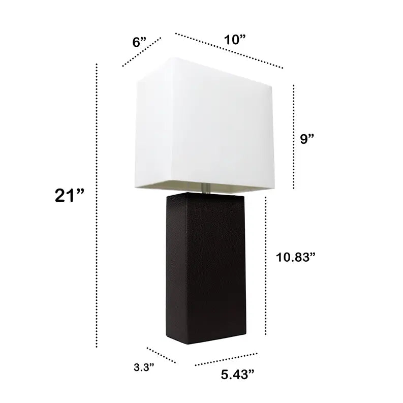 Lalia Home Lexington Leather Base Modern Home Decor Bedside Table Lamp All The Rages, Inc.