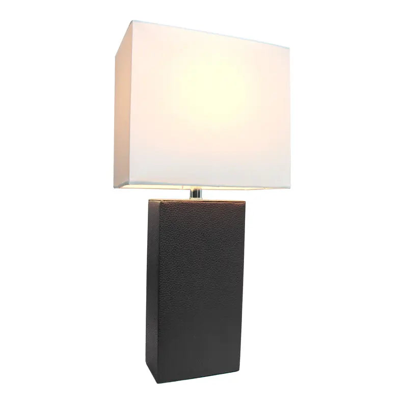 Lalia Home Lexington Leather Base Modern Home Decor Bedside Table Lamp All The Rages, Inc.