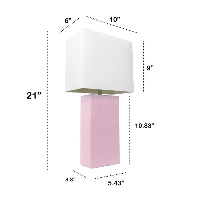 Lalia Home Lexington Leather Base Modern Home Decor Bedside Table Lamp All The Rages, Inc.