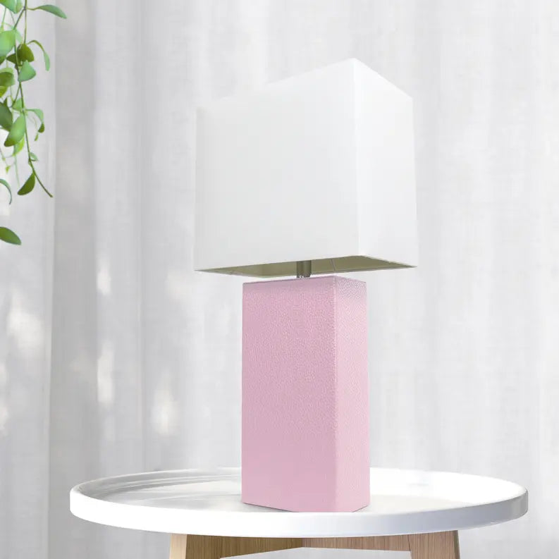 Lalia Home Lexington Leather Base Modern Home Decor Bedside Table Lamp All The Rages, Inc.