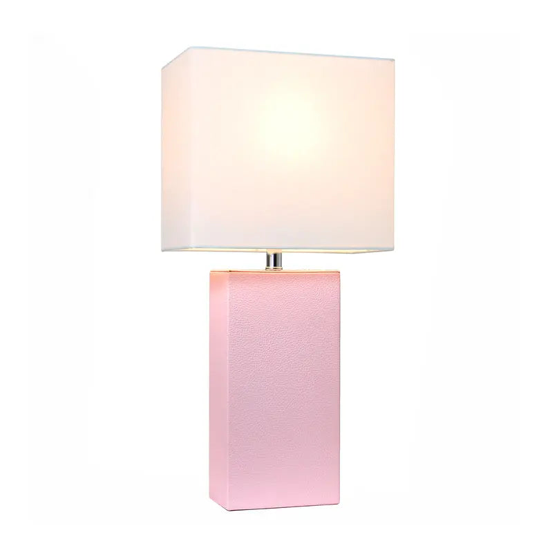 Lalia Home Lexington Leather Base Modern Home Decor Bedside Table Lamp All The Rages, Inc.