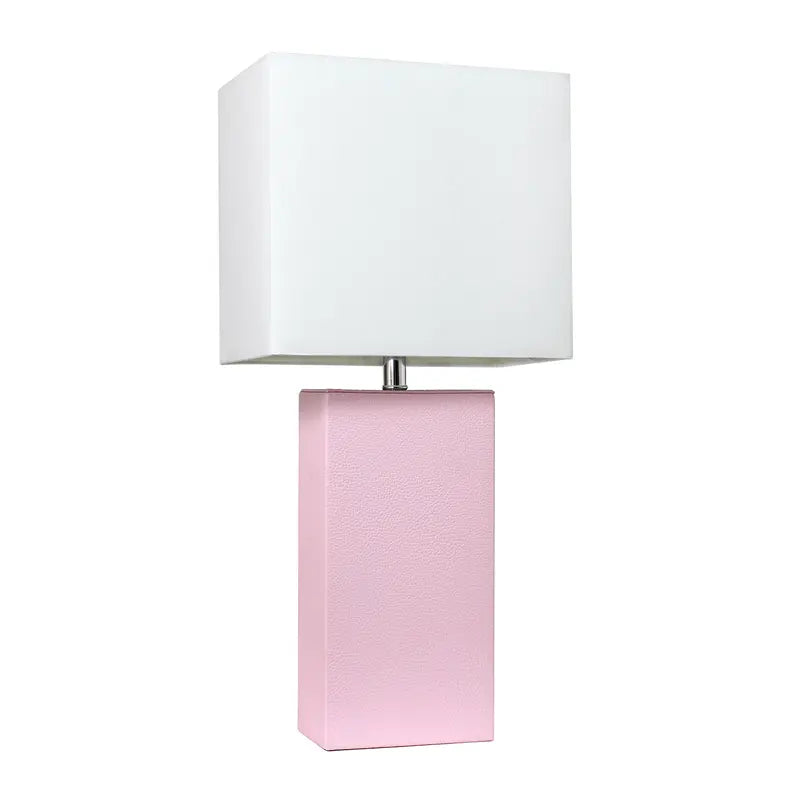 Lalia Home Lexington Leather Base Modern Home Decor Bedside Table Lamp All The Rages, Inc.