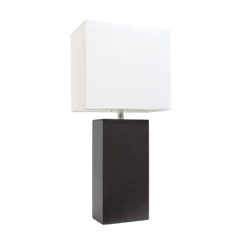 Lalia Home Lexington Leather Base Modern Home Decor Bedside Table Lamp All The Rages, Inc.