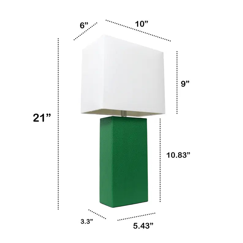 Lalia Home Lexington Leather Base Modern Home Decor Bedside Table Lamp All The Rages, Inc.