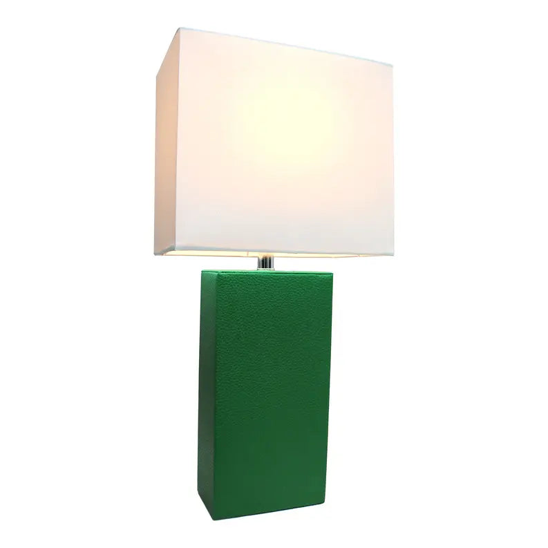 Lalia Home Lexington Leather Base Modern Home Decor Bedside Table Lamp All The Rages, Inc.