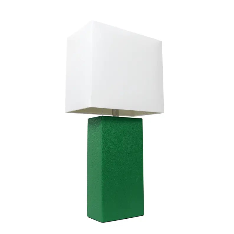 Lalia Home Lexington Leather Base Modern Home Decor Bedside Table Lamp All The Rages, Inc.
