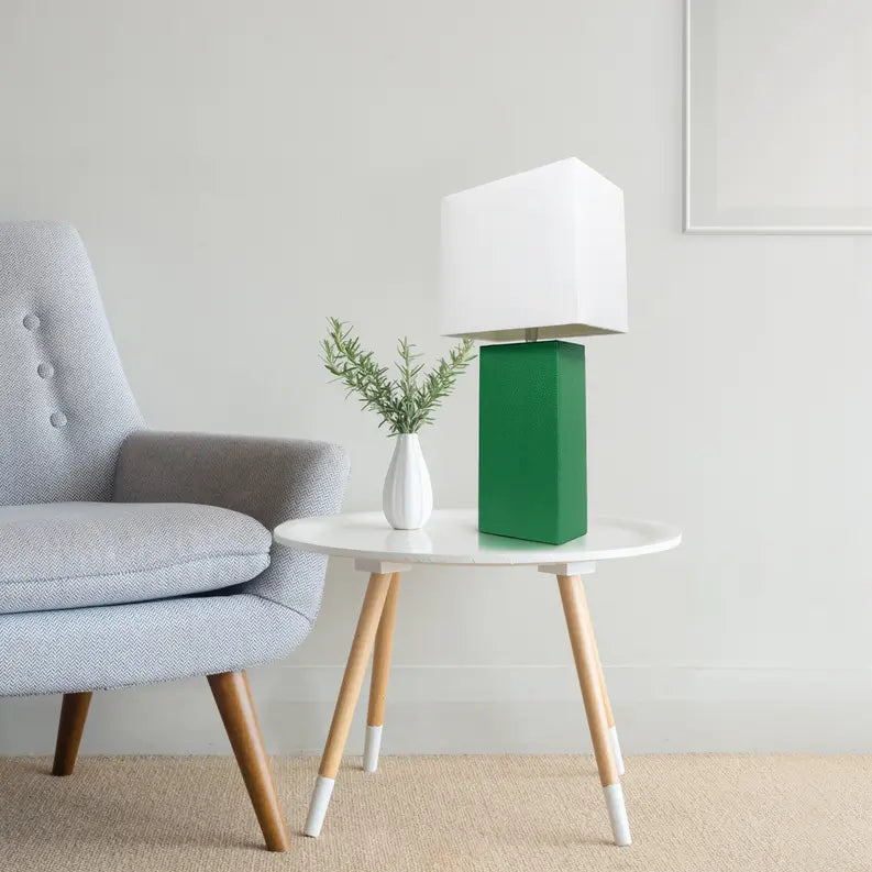 Lalia Home Lexington Leather Base Modern Home Decor Bedside Table Lamp All The Rages, Inc.