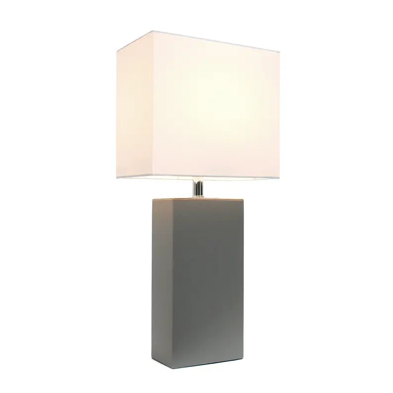 Lalia Home Lexington Leather Base Modern Home Decor Bedside Table Lamp All The Rages, Inc.