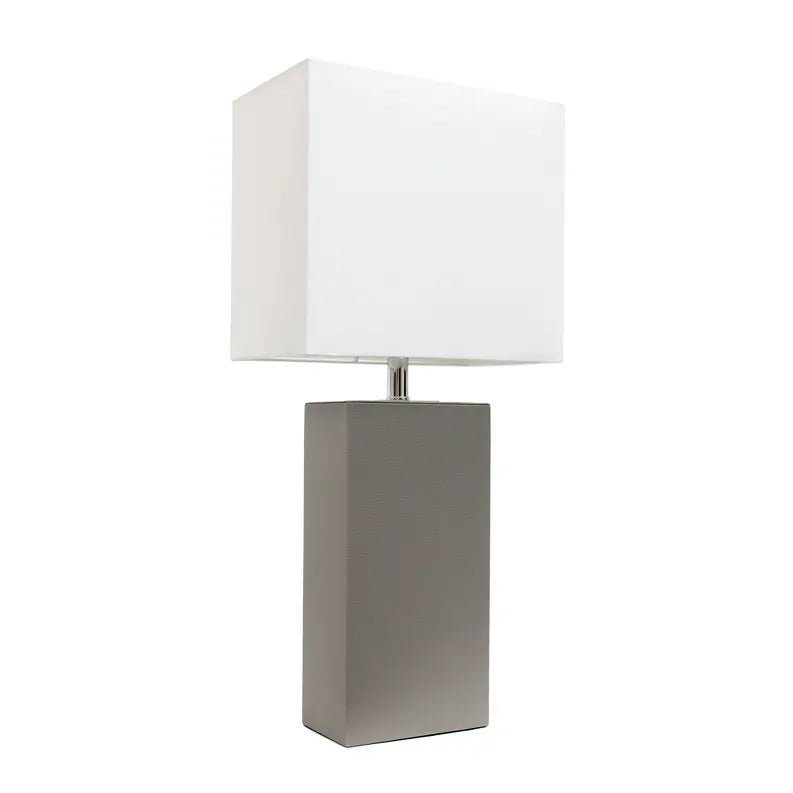 Lalia Home Lexington Leather Base Modern Home Decor Bedside Table Lamp All The Rages, Inc.