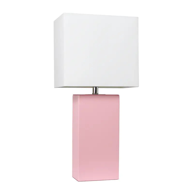 Lalia Home Lexington Leather Base Modern Home Decor Bedside Table Lamp All The Rages, Inc.