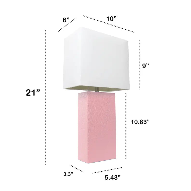 Lalia Home Lexington Leather Base Modern Home Decor Bedside Table Lamp All The Rages, Inc.