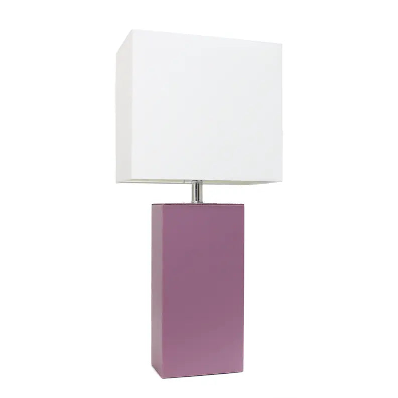 Lalia Home Lexington Leather Base Modern Home Decor Bedside Table Lamp All The Rages, Inc.