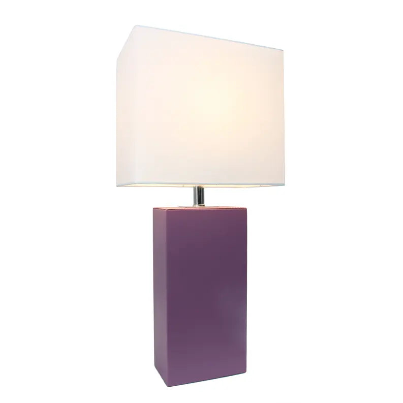 Lalia Home Lexington Leather Base Modern Home Decor Bedside Table Lamp All The Rages, Inc.