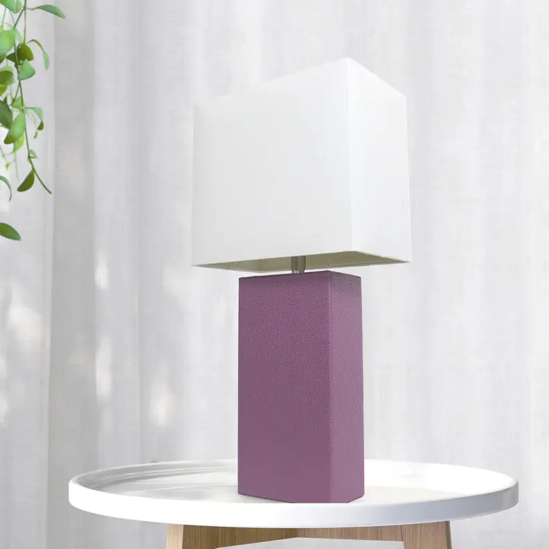 Lalia Home Lexington Leather Base Modern Home Decor Bedside Table Lamp All The Rages, Inc.