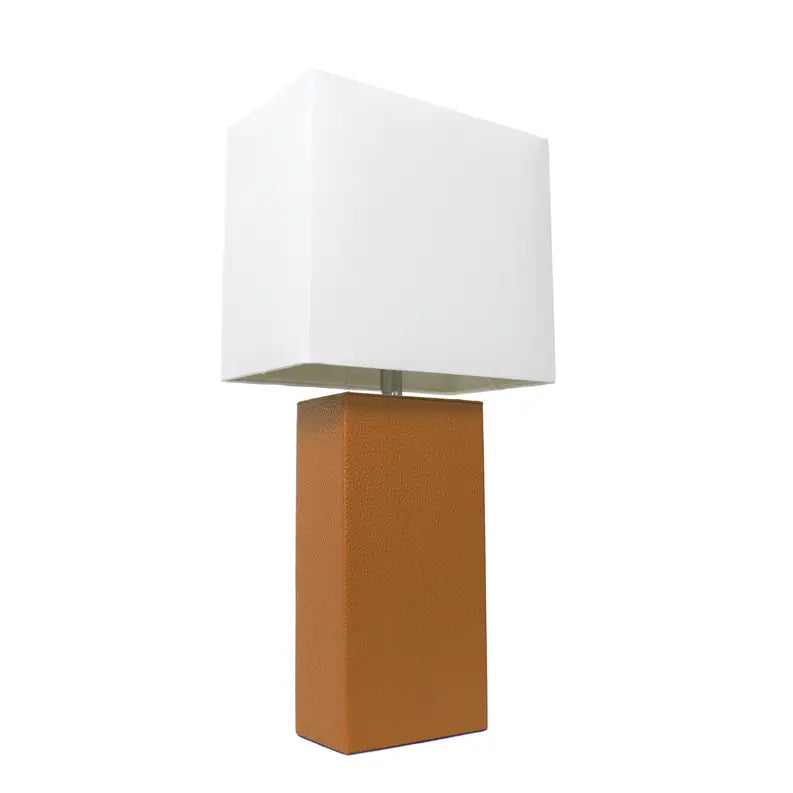 Lalia Home Lexington Leather Base Modern Home Decor Bedside Table Lamp All The Rages, Inc.
