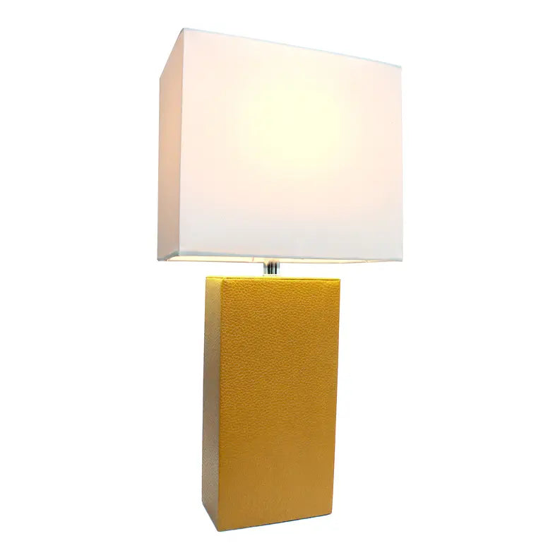 Lalia Home Lexington Leather Base Modern Home Decor Bedside Table Lamp All The Rages, Inc.