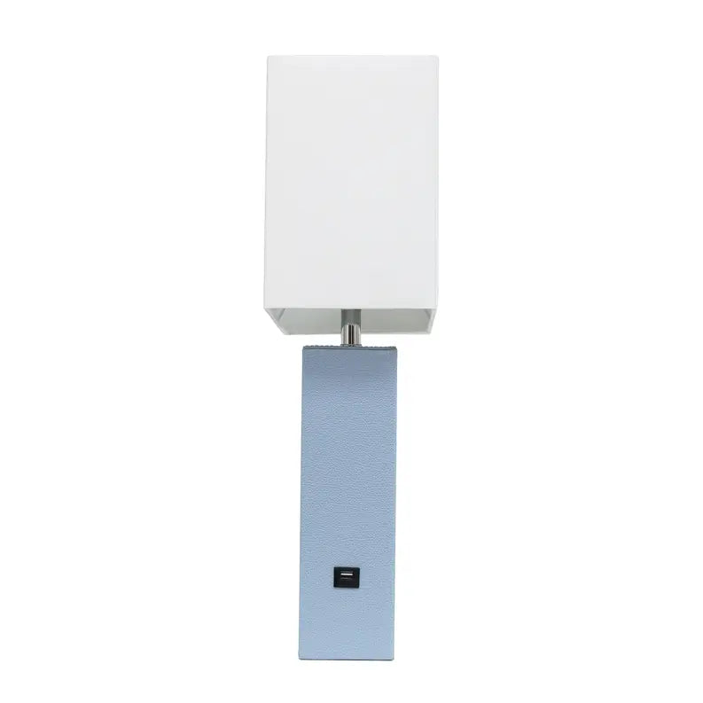 Lalia Home Lexington Leather Base Modern Home Decor Bedside Table Lamp with USB Charging Port All The Rages, Inc.
