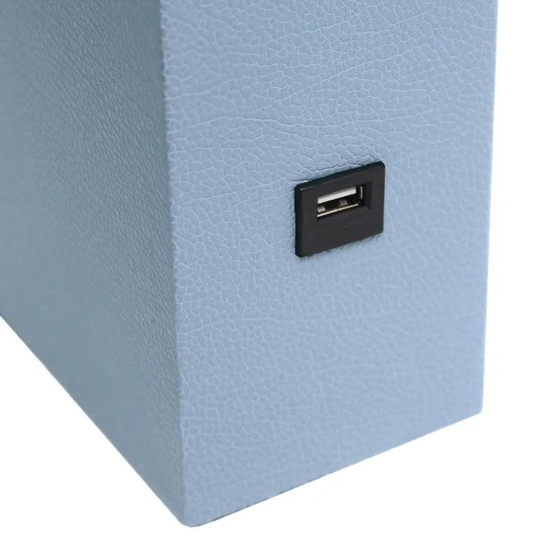 Lalia Home Lexington Leather Base Modern Home Decor Bedside Table Lamp with USB Charging Port All The Rages, Inc.