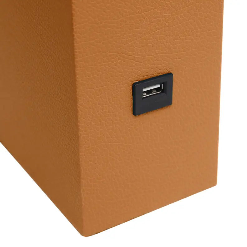 Lalia Home Lexington Leather Base Modern Home Decor Bedside Table Lamp with USB Charging Port All The Rages, Inc.