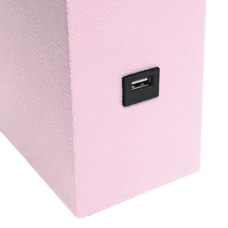 Lalia Home Lexington Leather Base Modern Home Decor Bedside Table Lamp with USB Charging Port All The Rages, Inc.