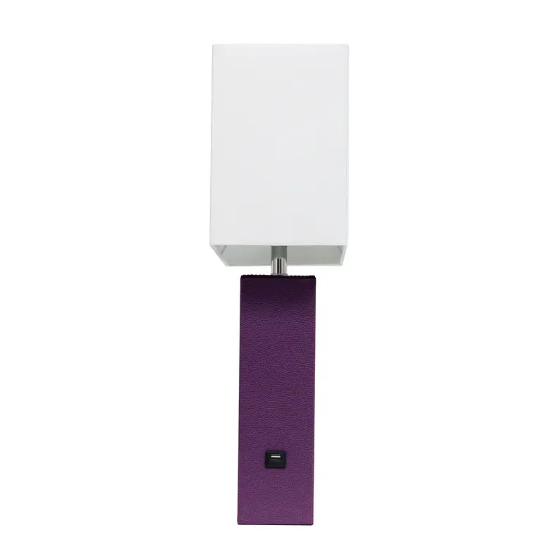 Lalia Home Lexington Leather Base Modern Home Decor Bedside Table Lamp with USB Charging Port All The Rages, Inc.