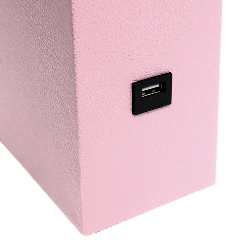 Lalia Home Lexington Leather Base Modern Home Decor Bedside Table Lamp with USB Charging Port All The Rages, Inc.