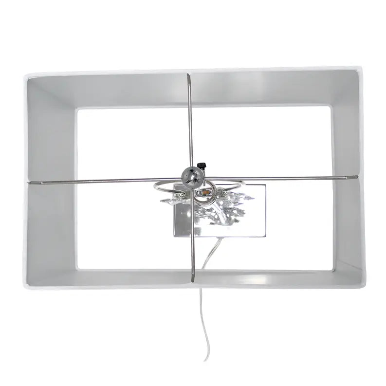 Lalia Home Lumiluxxe Tall Contemporary Crystal Glitz and Chrome Glam Table Lamp with White Fabric Rectangular Shade All The Rages, Inc.