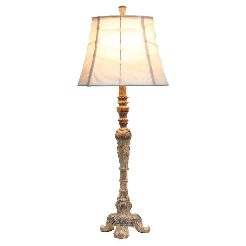 Lalia Home Tall Vintage Embellished Table Lamp with Ruffled Cream Shade for Living Room, Office, Entryway, Nightstand, Dining Room All the Rages