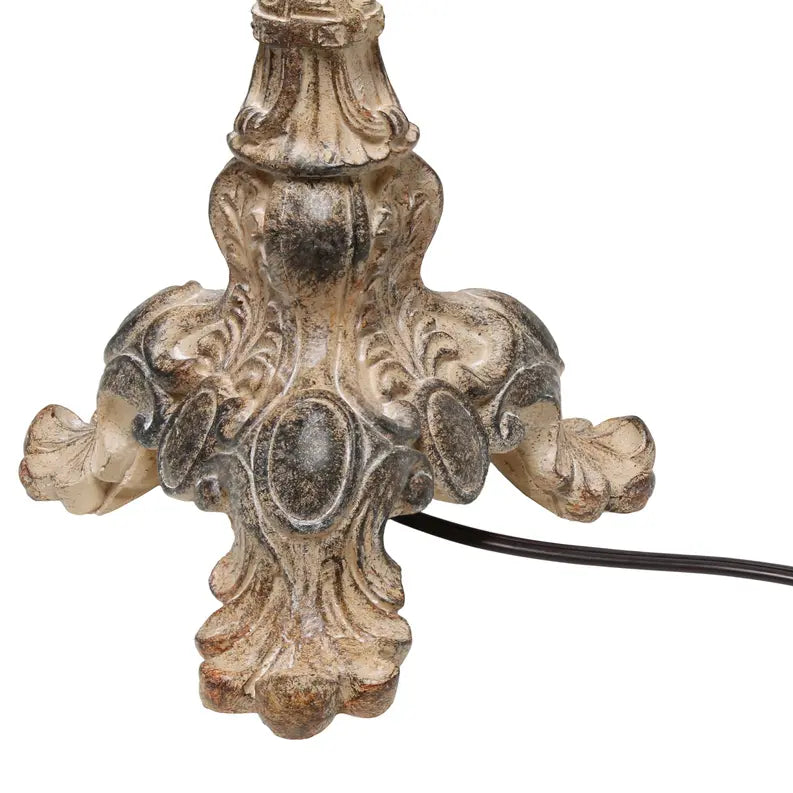 Lalia Home Tall Vintage Embellished Table Lamp with Ruffled Cream Shade for Living Room, Office, Entryway, Nightstand, Dining Room All the Rages