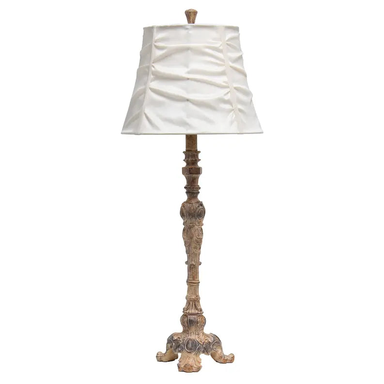 Lalia Home Tall Vintage Embellished Table Lamp with Ruffled Cream Shade for Living Room, Office, Entryway, Nightstand, Dining Room All the Rages