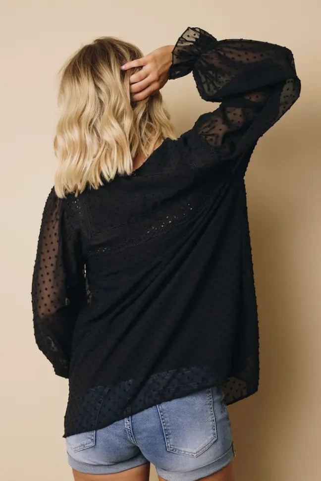 Lamas Ruffle Sleeve Blouse Stay Warm in Style