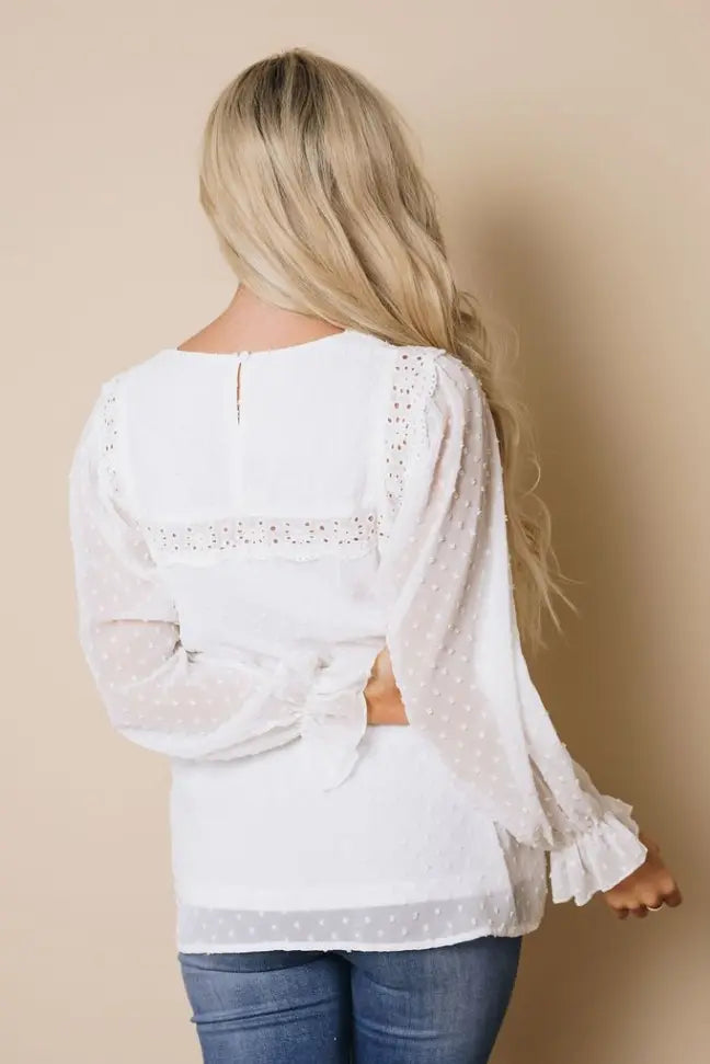 Lamas Ruffle Sleeve Blouse Stay Warm in Style