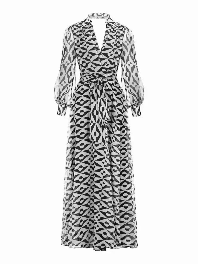 Lapel Collar Slit Dress Monique Store