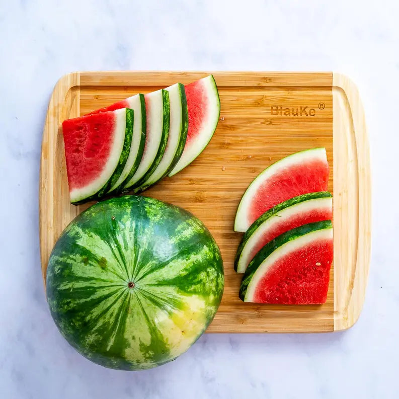 Large Wood Cutting Board for Kitchen 14x11 inch - Bamboo Chopping Board with Juice Groove - Wooden Serving Tray Jarganic