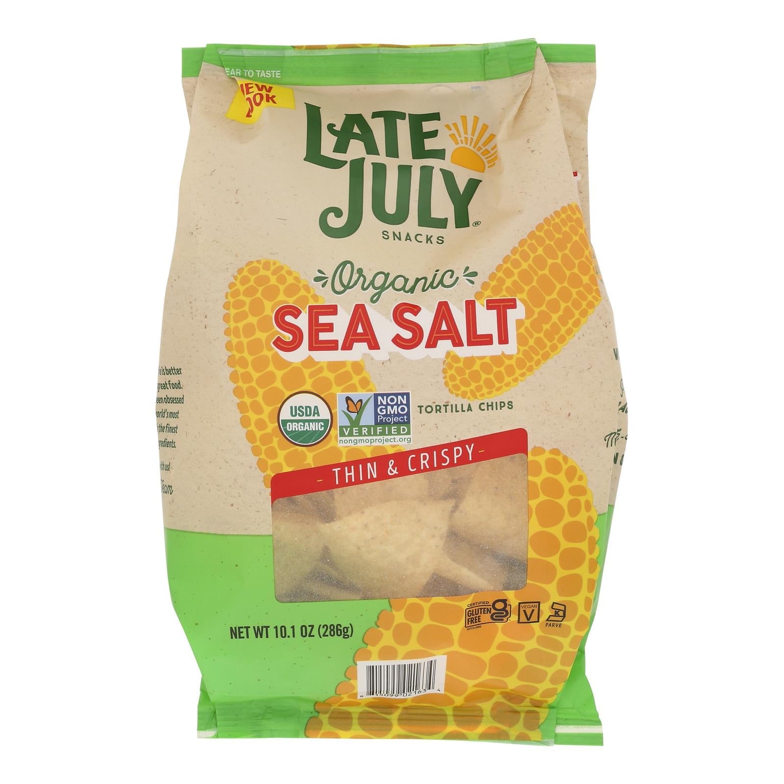 Late July Snacks - Tort Chips Sea Salt - Case Of 9-10.1 Oz Late July Snacks