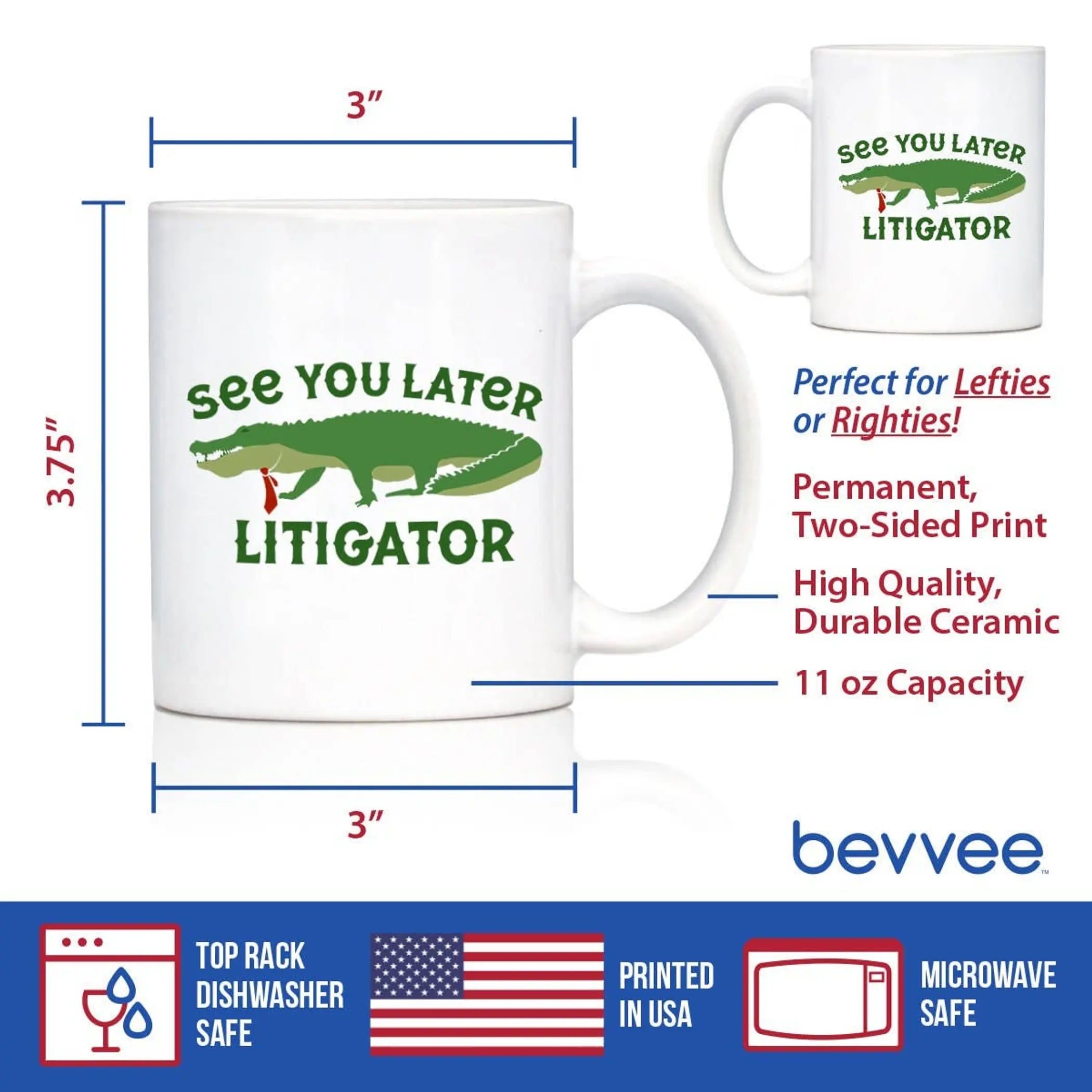 Later Litigator Coffee Mug - Funny Lawyer Gifts and Decor Bevvee