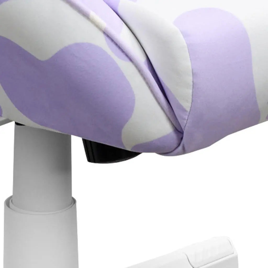 Lavender and White Adjustable Height Swivel Rolling Gaming Chair Homeroots Office