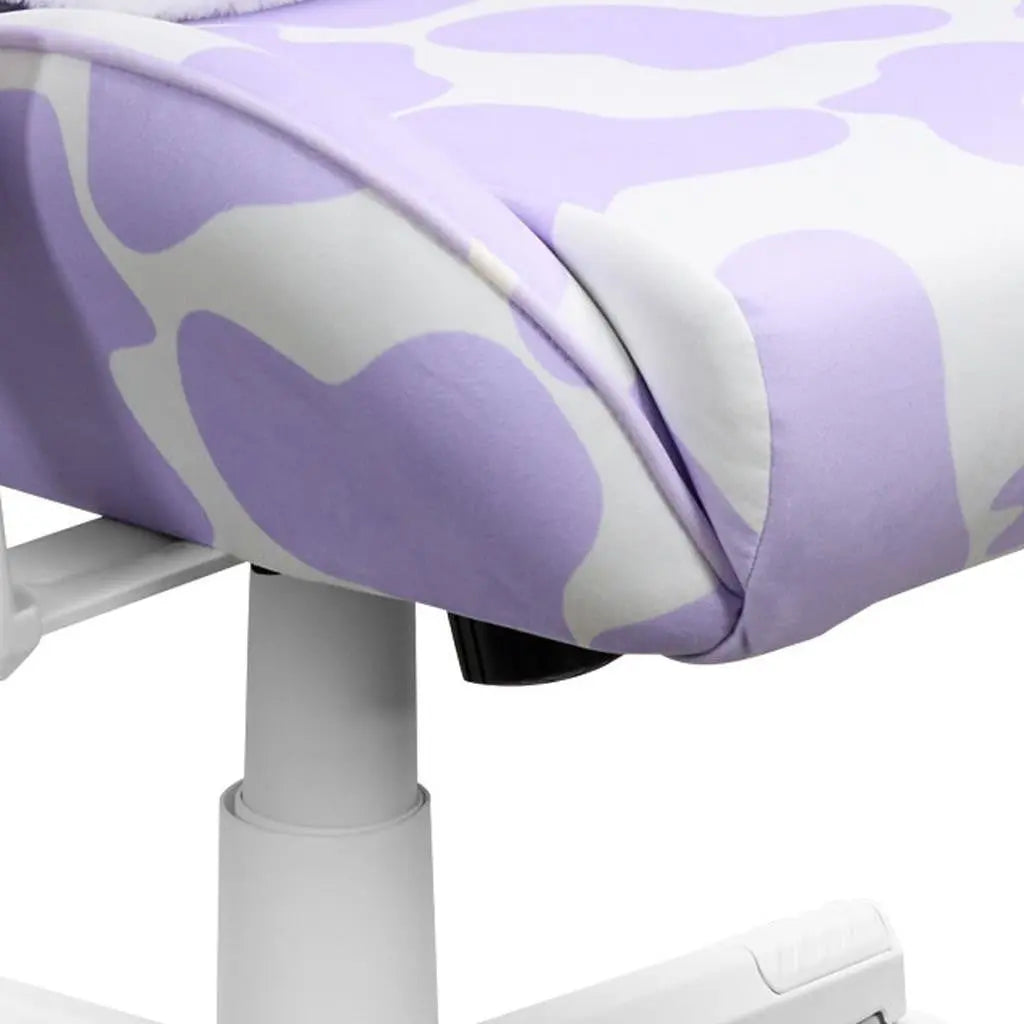 Lavender and White Adjustable Height Swivel Rolling Gaming Chair Homeroots Office