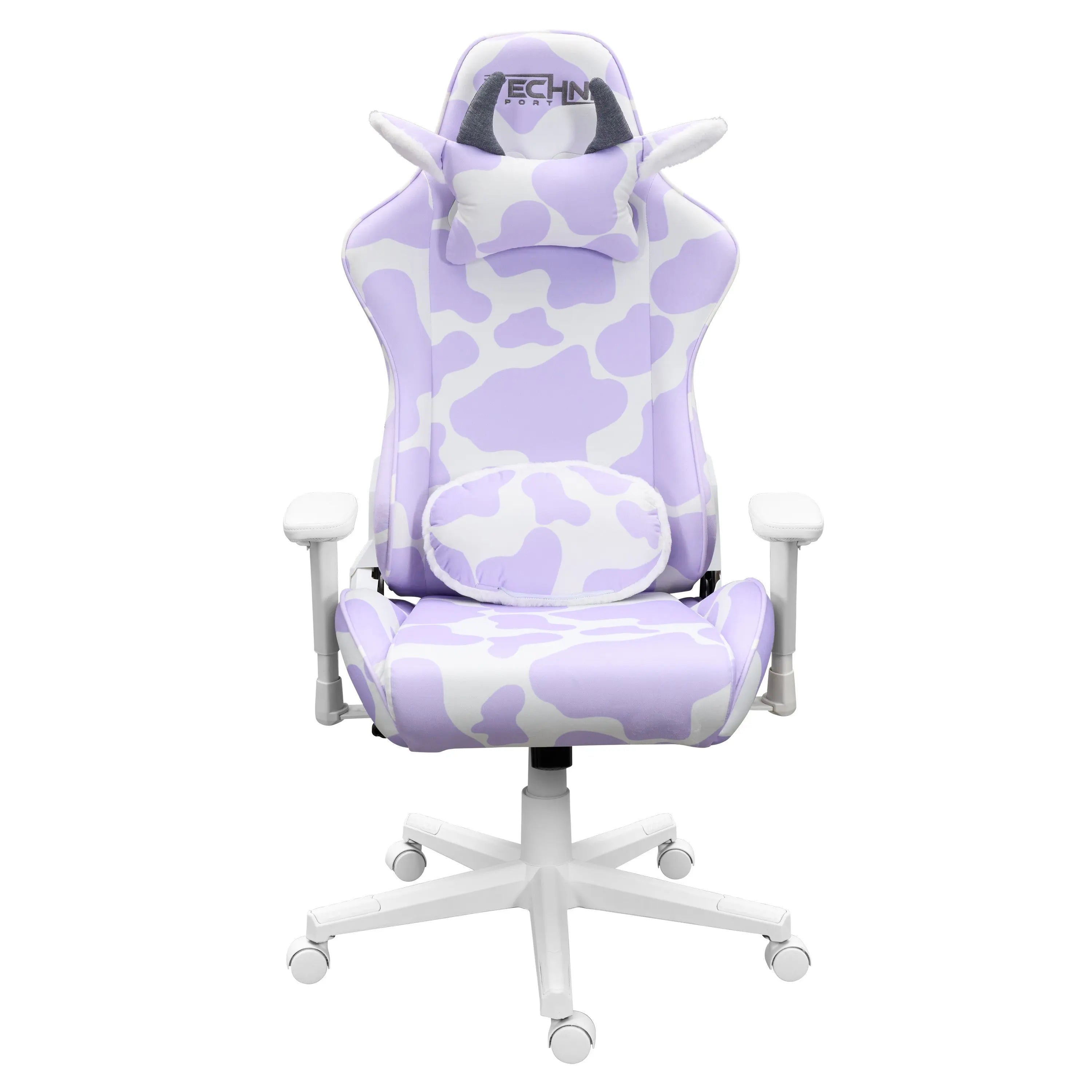Lavender and White Adjustable Height Swivel Rolling Gaming Chair Homeroots Office