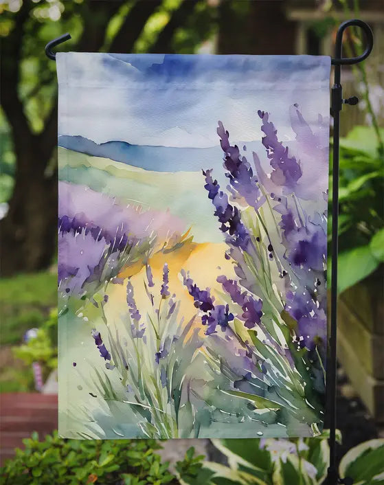 Lavender in Watercolor Garden Flag Caroline's Treasures