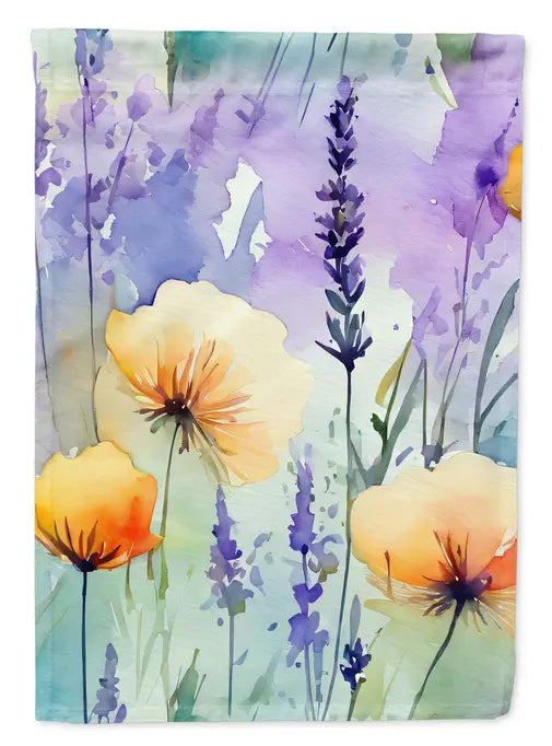 Lavender in Watercolor Garden Flag Caroline's Treasures